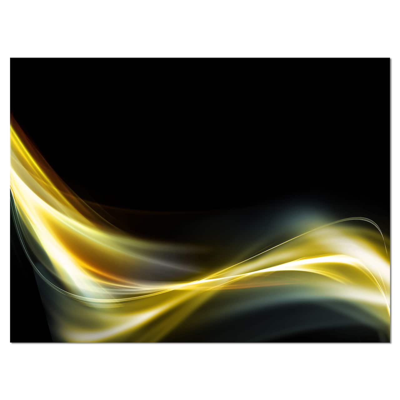 Designart - Gold in Black Upward Lines - Abstract Canvas art print